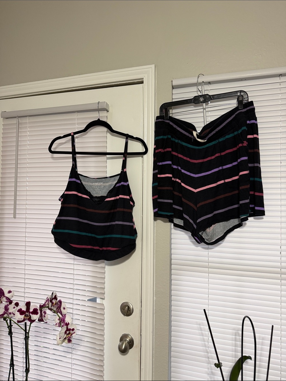 Torrid Striped Black Pajama Set - Tank & Shorts